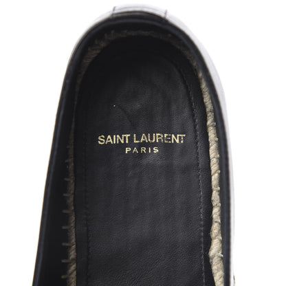 Saint Laurent Lambskin Monogram Espadrilles 40 Black 7 of 8