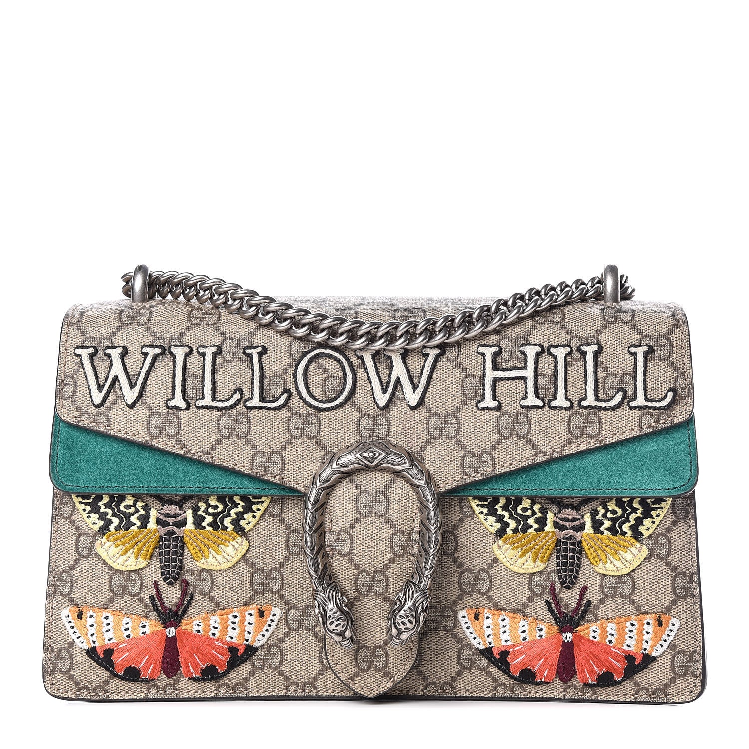 Gucci GG Supreme Monogram Willow Hill Embroidered Small Dionysus Shoulder Bag Emerald 1 of 11
