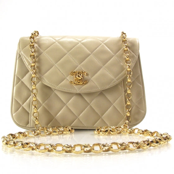 Chanel Lambskin Shoulder Bag Beige 1 of 11