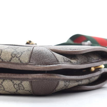 Gucci GG Supreme Monogram Web Small Neo Vintage Double Flap Messenger Bag Beige New Acero 9 of 14