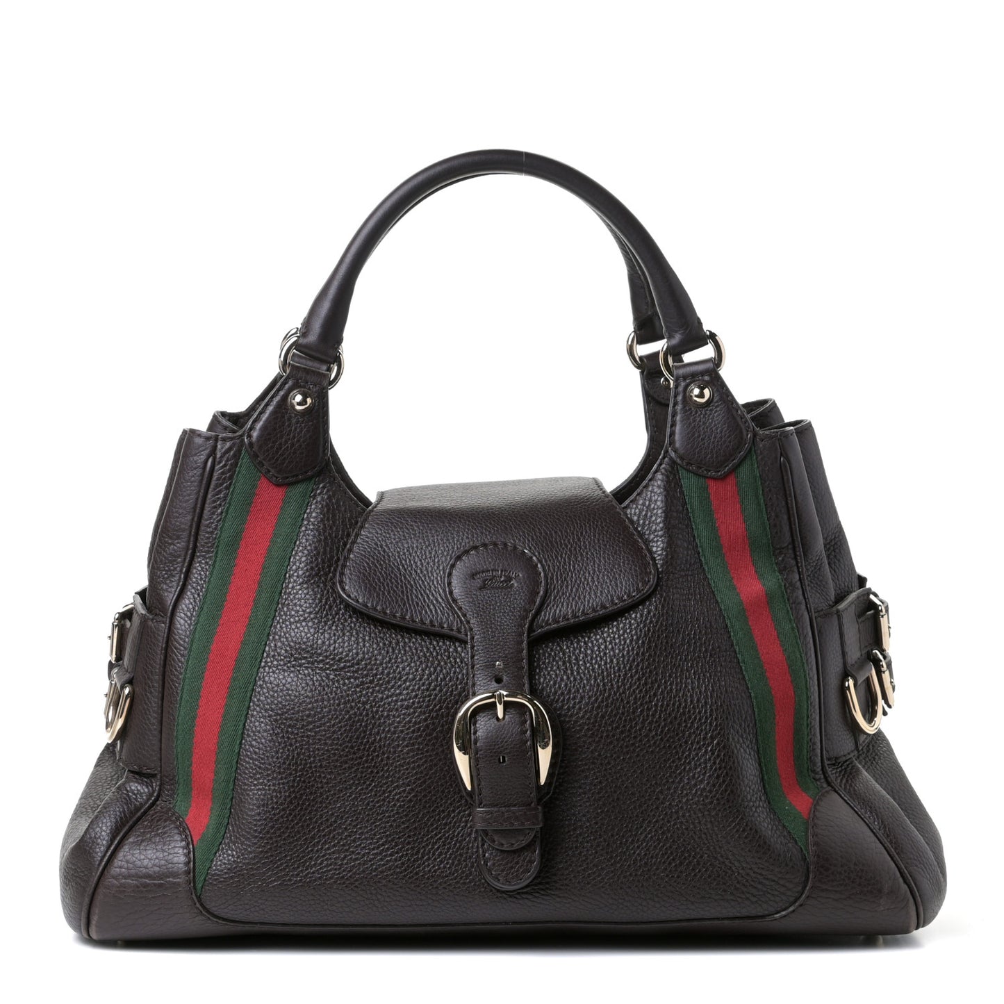 Calfskin Medium Web Heritage Shoulder Bag Brown