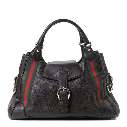 Gucci Calfskin Medium Web Heritage Shoulder Bag Brown 1 of 6
