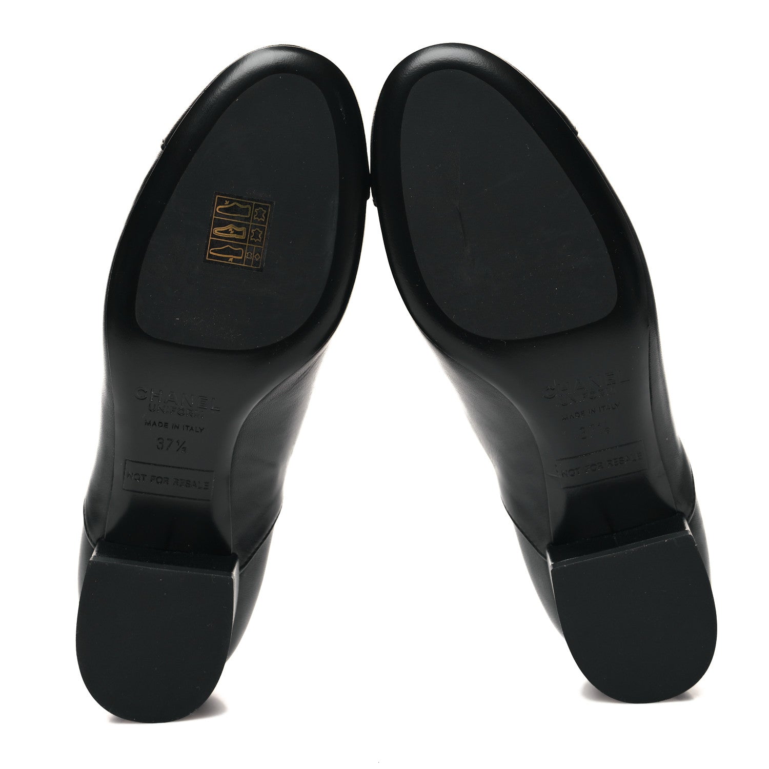Chanel Lambskin CC Lace Up Oxfords 37.5 Black 5 of 7