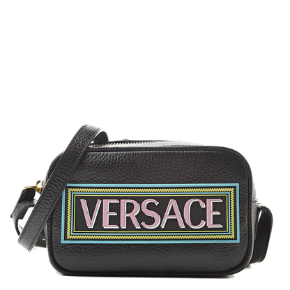 Versace Grained Calfskin 90's Logo Camera Bag Black 1 of 10