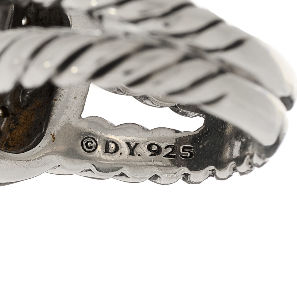 David Yurman Sterling Silver Diamond Black Orchid 11mm Albion Ring 49 5 4 of 5