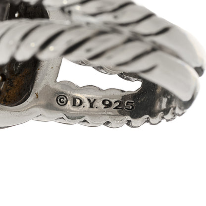 David Yurman Sterling Silver Diamond Black Orchid 11mm Albion Ring 49 5 4 of 5