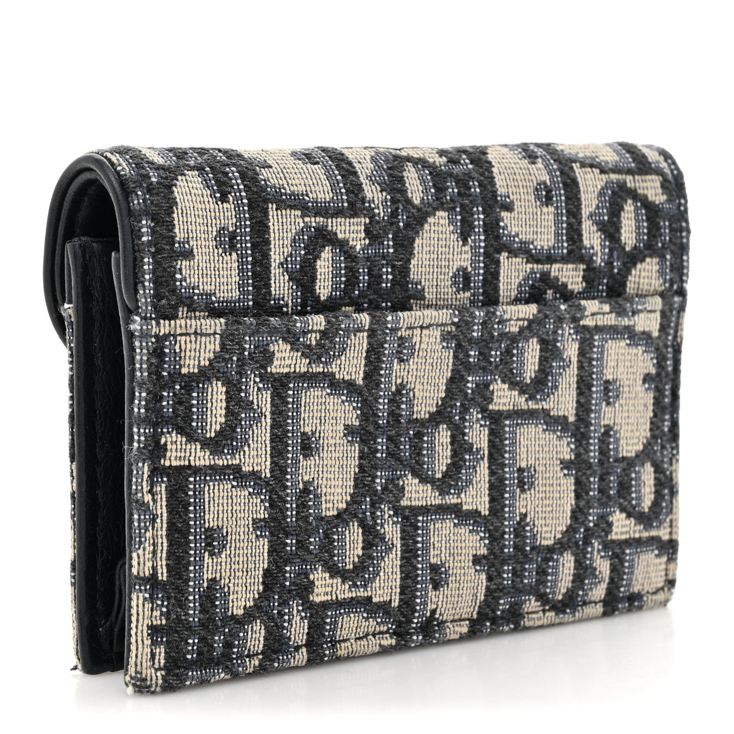 Christian Dior Oblique Saddle Card Holder Blue 3 of 9