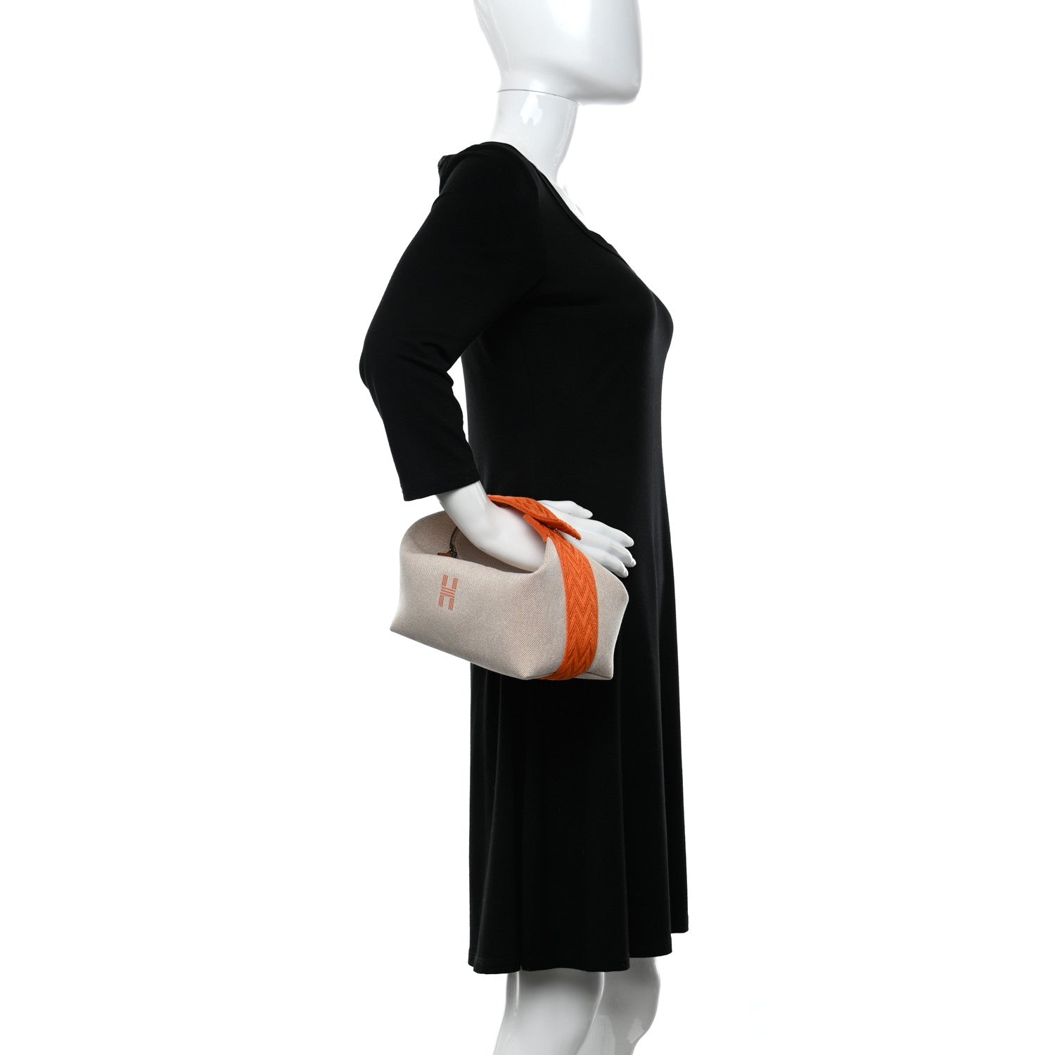 Hermes Canvas Small Bride-A-Brac Pouch Natural Orange 2 of 6
