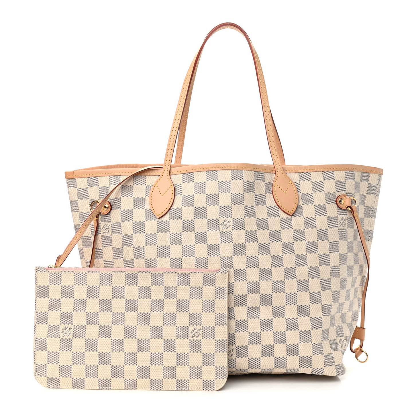 Damier Azur Neo Neverfull MM Rose Ballerine