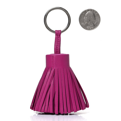 Hermes Lambskin Carmen Tassel Key Holder Rose Pourpre 2 of 4