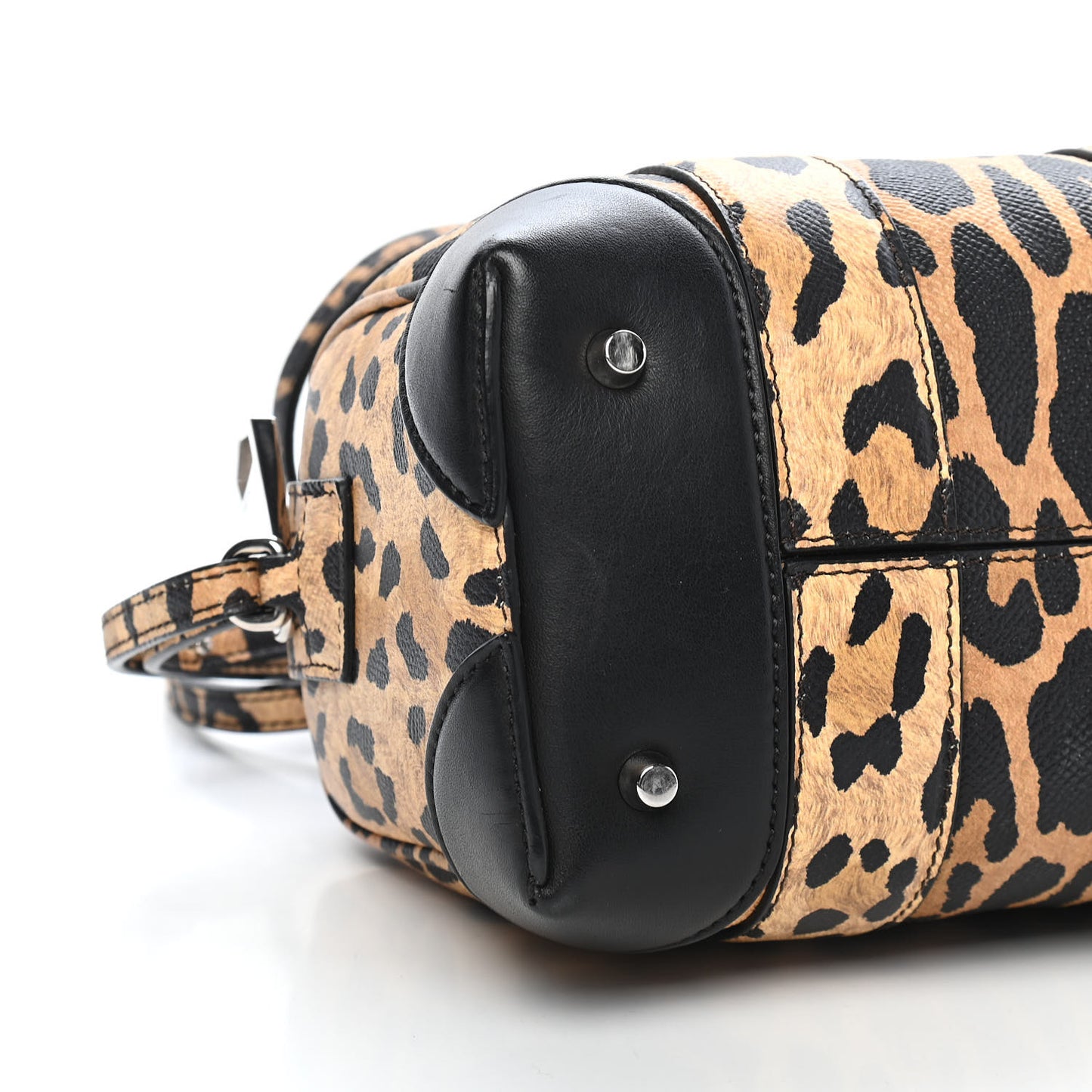 Grained Calfskin Leopard Print Micro Lucrezia