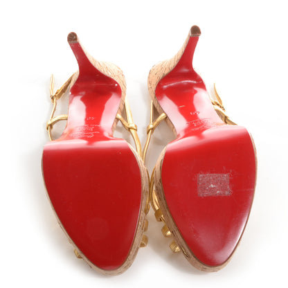 Christian Louboutin Night Cage Zeppa Platform Sandals 40 Gold 4 of 6