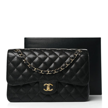Chanel Caviar Quilted Jumbo Double Flap Black 15 of 15