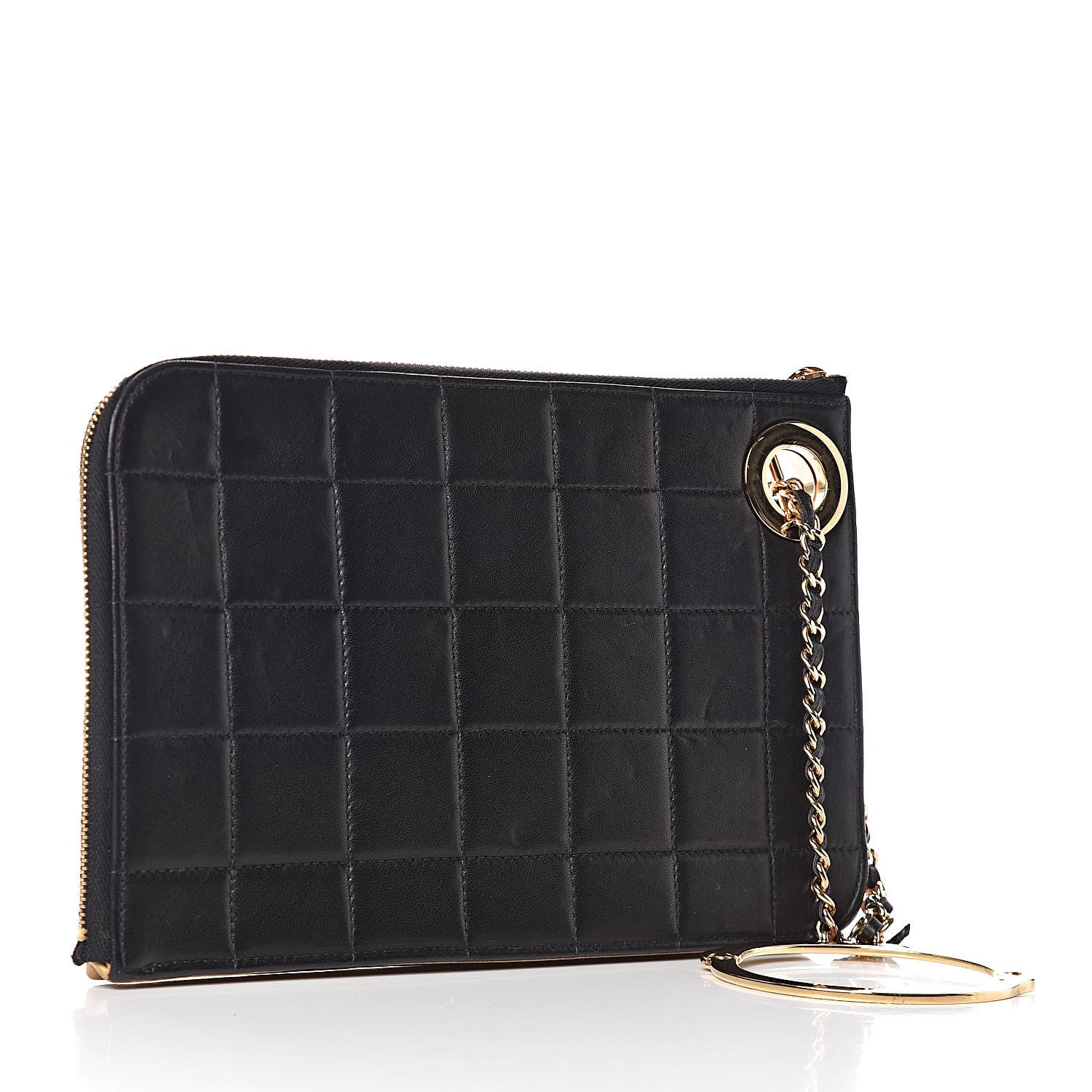Chanel Lambskin Quilted Chocolate Bar Wristlet Black 3 of 14
