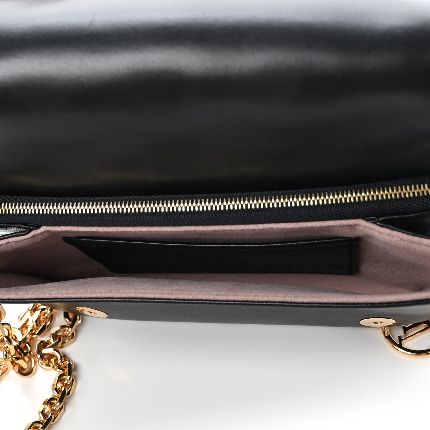 Lambskin Embossed Monogram Pochette Coussin Black