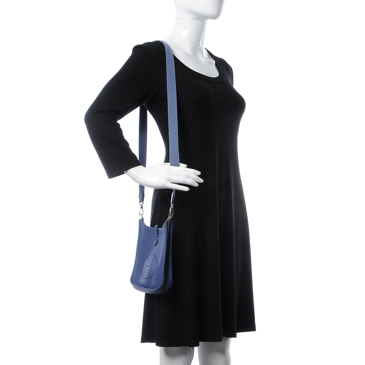 Hermes Taurillon Clemence Evelyne TPM Bleu Agate 2 of 11