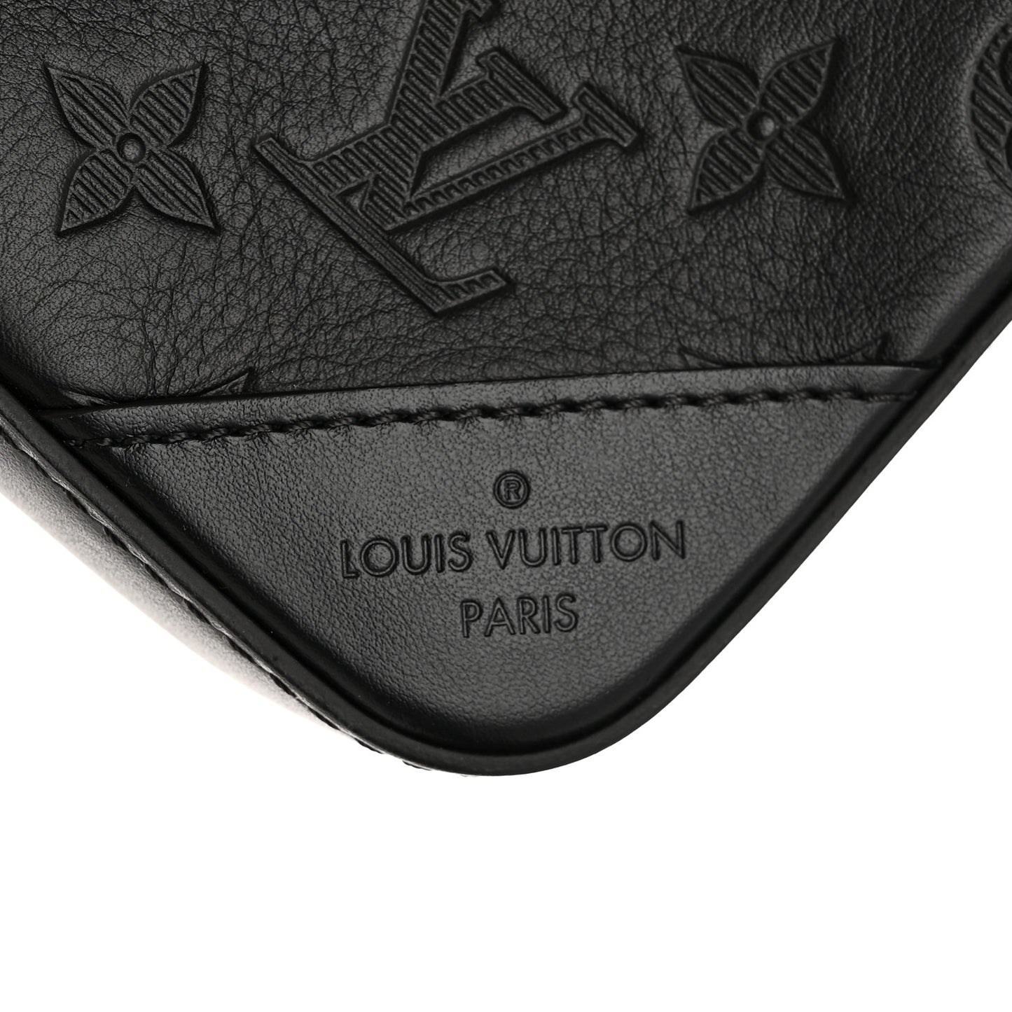 Calfskin Monogram Shadow Duo Messenger Black