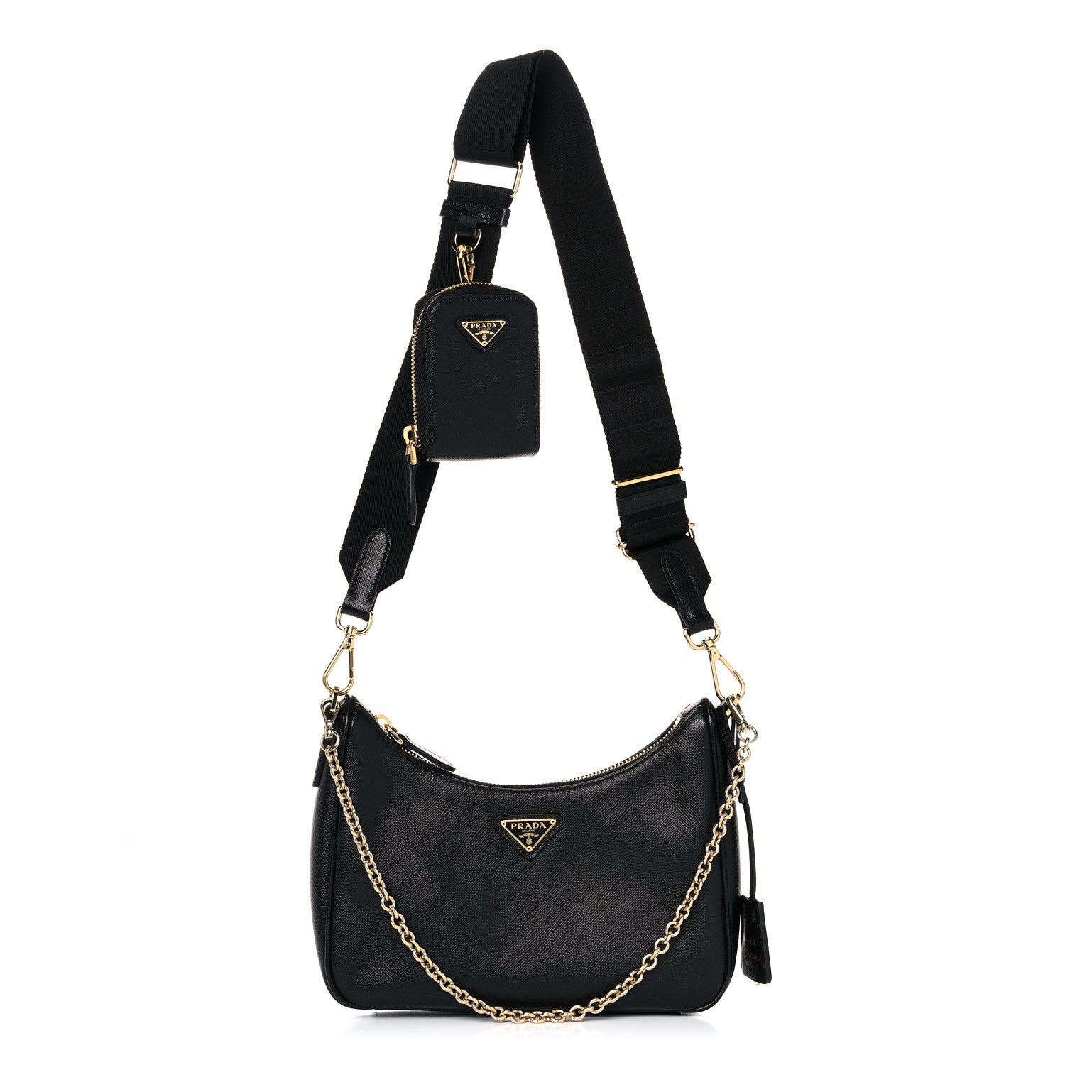 Prada Saffiano Lux Re-Edition 2005 Shoulder Bag Black 1 of 7