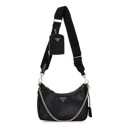 Prada Saffiano Lux Re-Edition 2005 Shoulder Bag Black 1 of 7