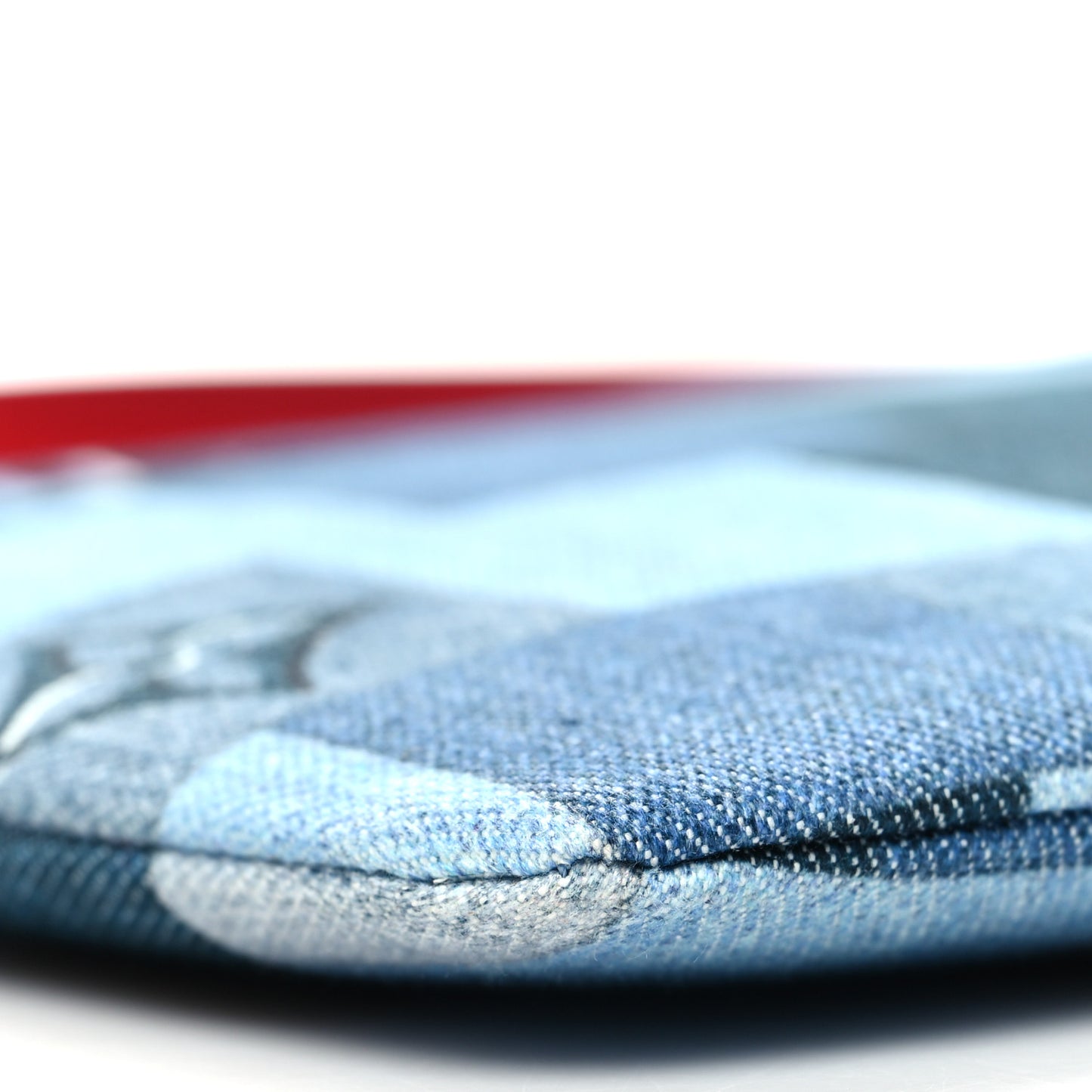 Denim Monogram Patchwork City Pouch Blue Rouge