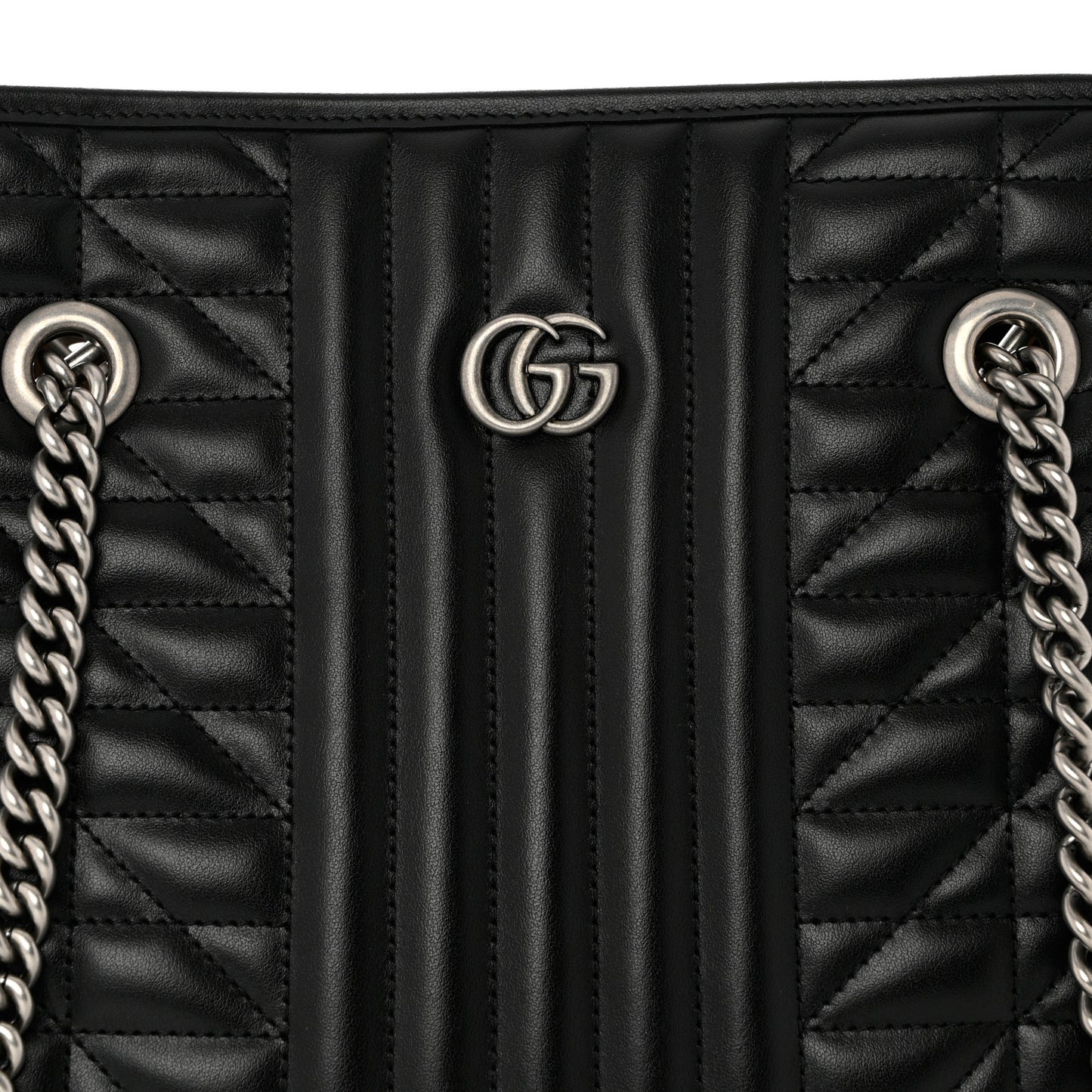 Calfskin Matelasse Aria Medium GG Marmont Shoulder Tote Black