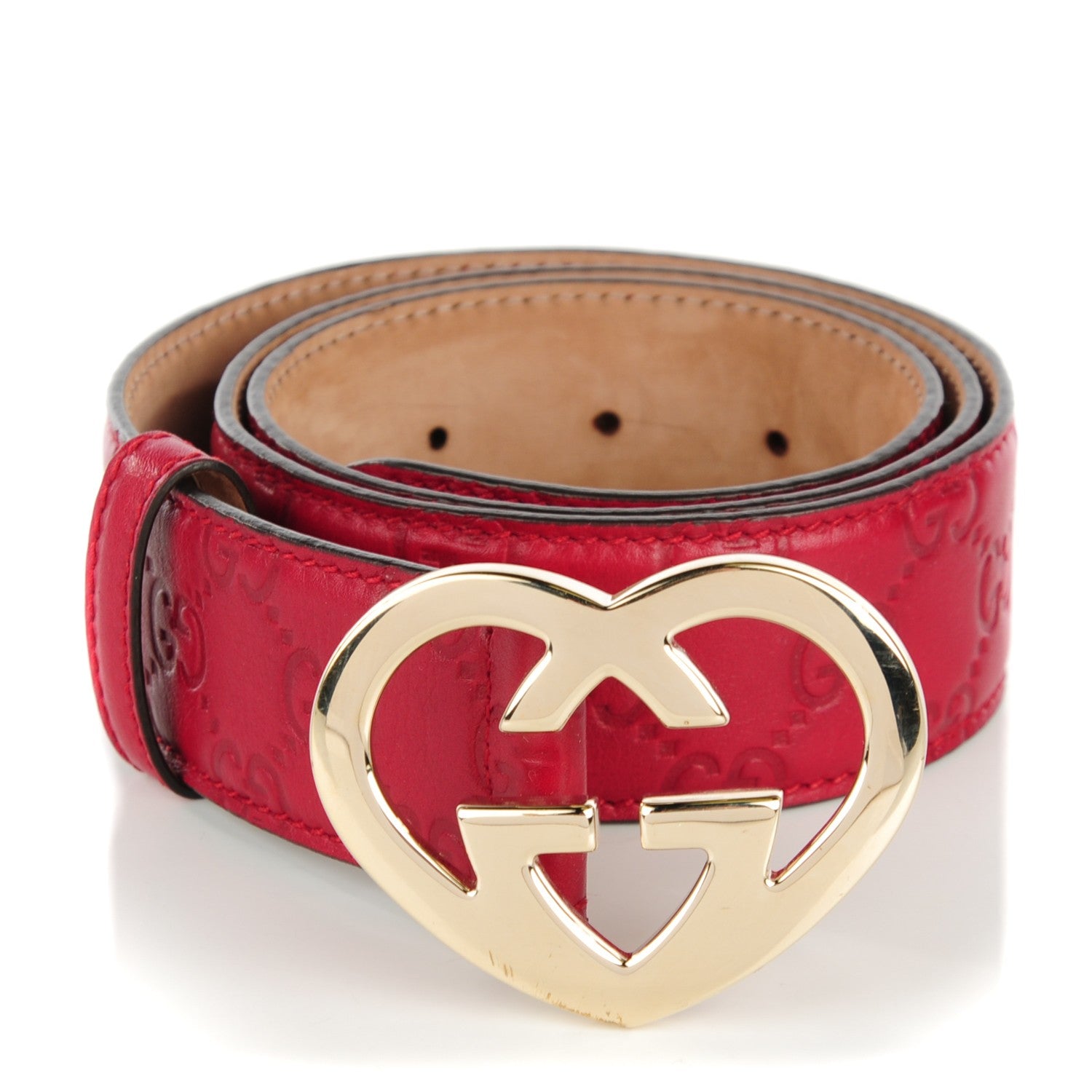 Gucci Guccissima Lovely Heart GG Belt 85 34 Peonia Flower 1 of 6