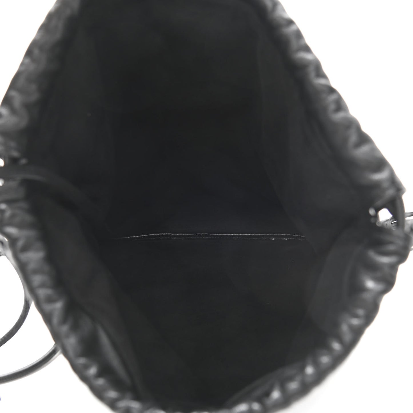 Lambskin Teddy Drawstring Bag Black