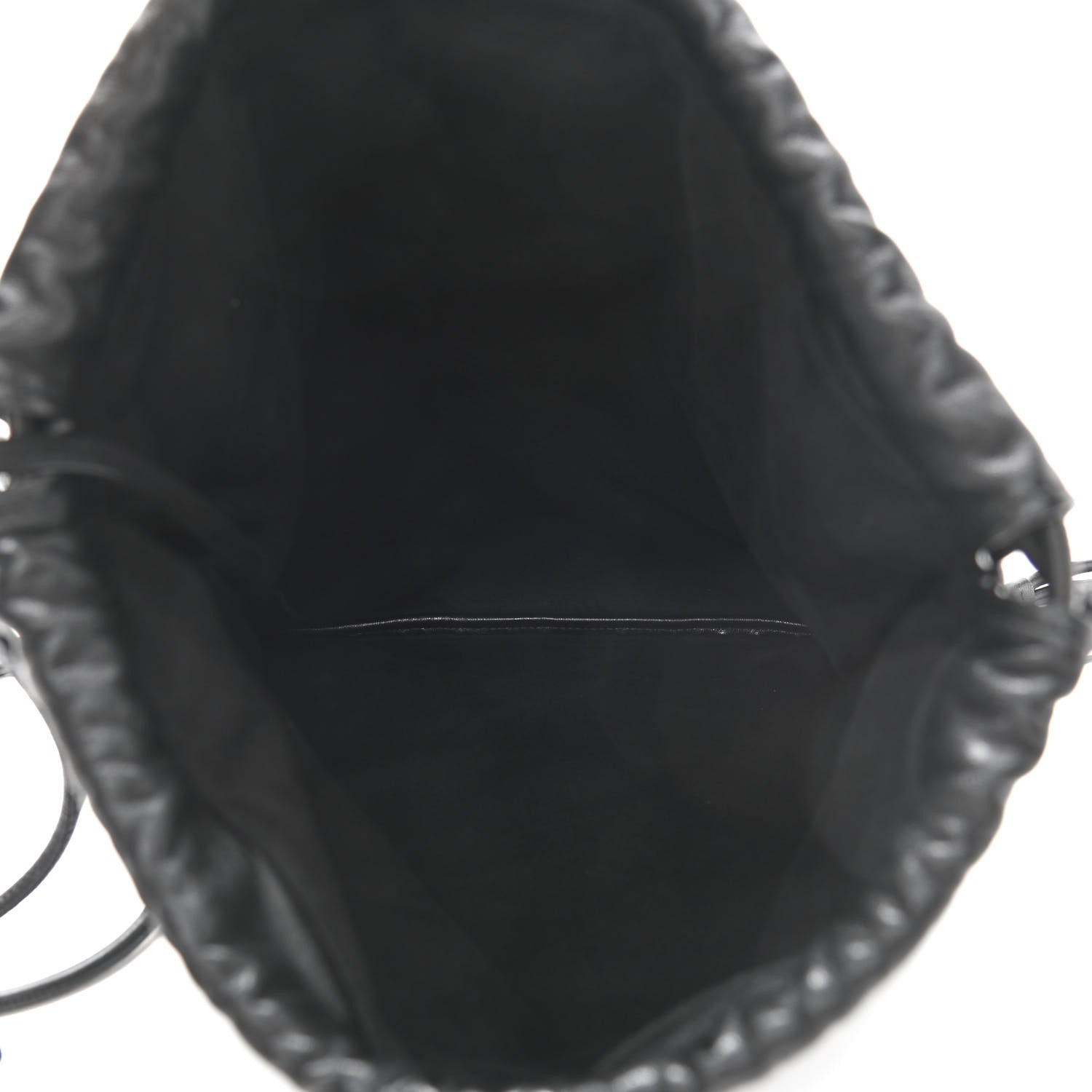 Saint Laurent Lambskin Teddy Drawstring Bag Black 8 of 12