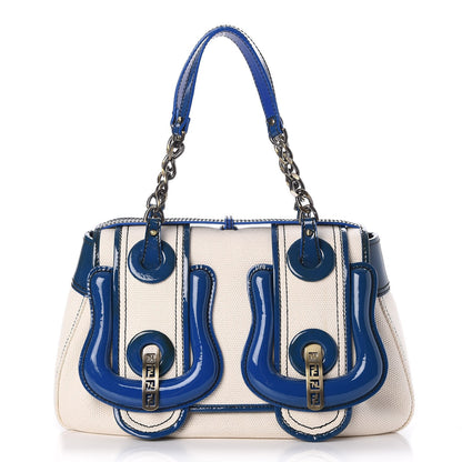 Fendi Canvas Patent B Bag True Blue 1 of 9