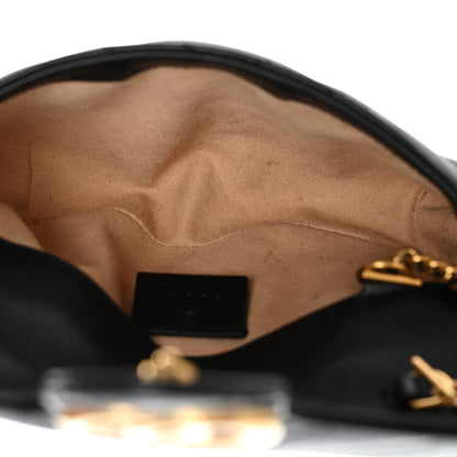 Gucci Calfskin Matelasse Super Mini GG Marmont Shoulder Bag Black 4 of 13