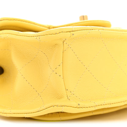Chanel Caviar Quilted Mini Sweet Classic Flap Yellow 9 of 11