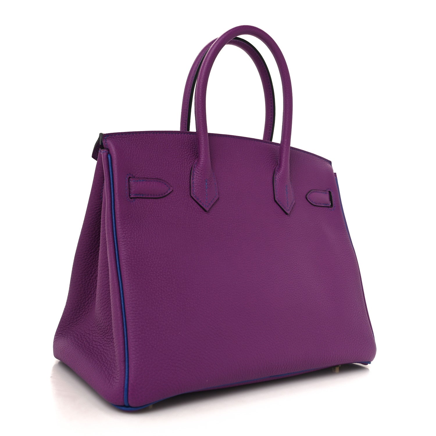 Hermes Togo Horseshoe Birkin 30 Anemone Bleu Electrique 3 of 12