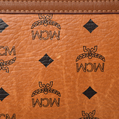 MCM Visetos Liz Shopper Tote Pouch Cognac 11 of 14