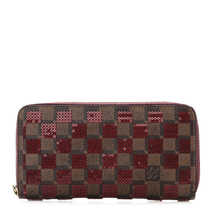 Louis Vuitton Damier Paillettes Zippy Wallet Red 1 of 9