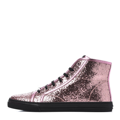 Gucci Glitter Galactica Nappa High Top Sneakers 39.5 Soft Pink Rosa 1 of 9