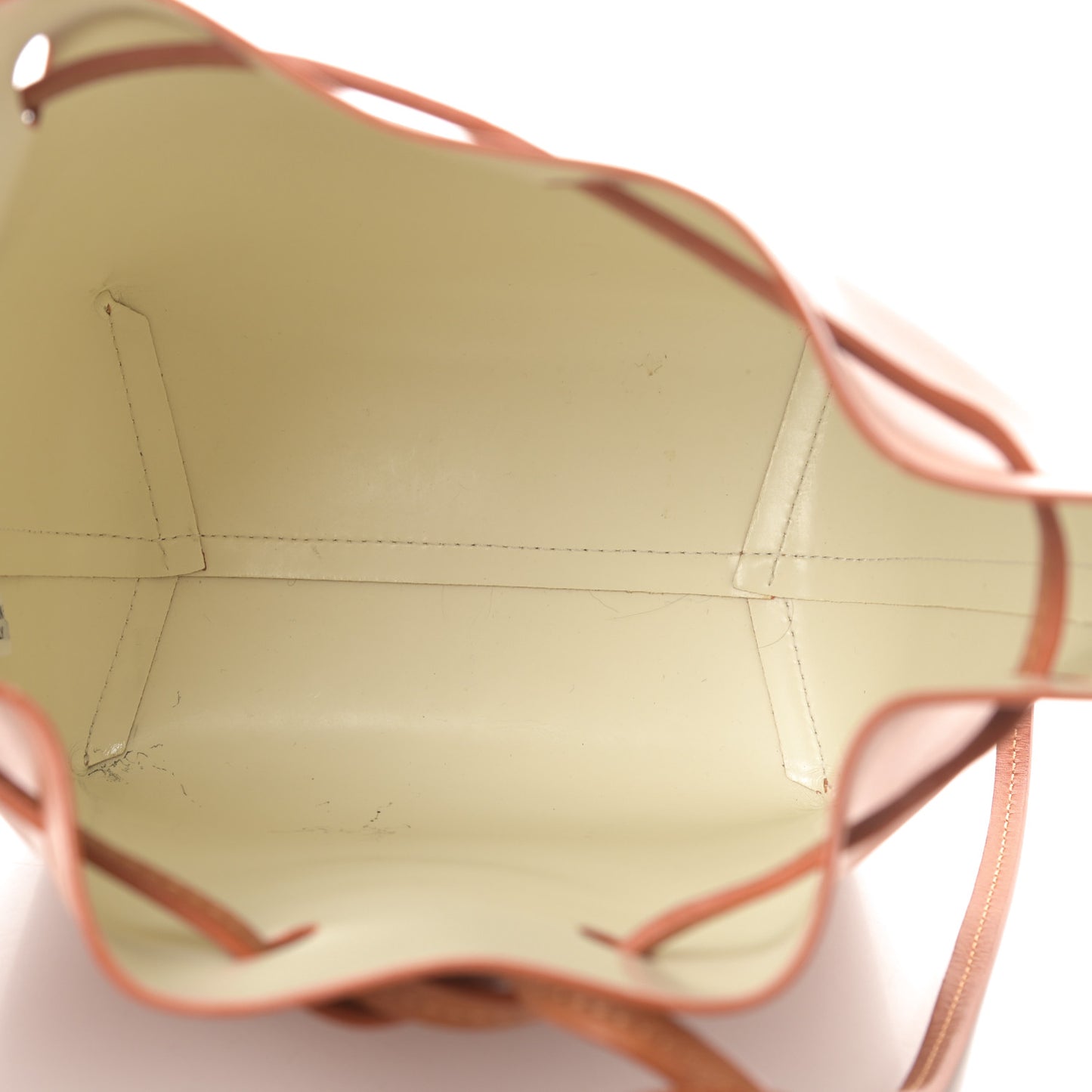 Vegetable Tanned Calfskin Mini Bucket Bag Cammello Natural
