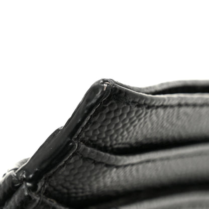 Saint Laurent Grain De Poudre Matelasse Chevron Monochrome Monogram Credit Card Case Black 9 of 12