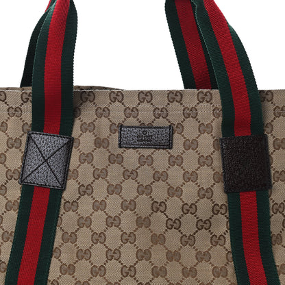 Gucci GG Monogram Medium Web Handle Vertical Tote Dark Brown 8 of 10