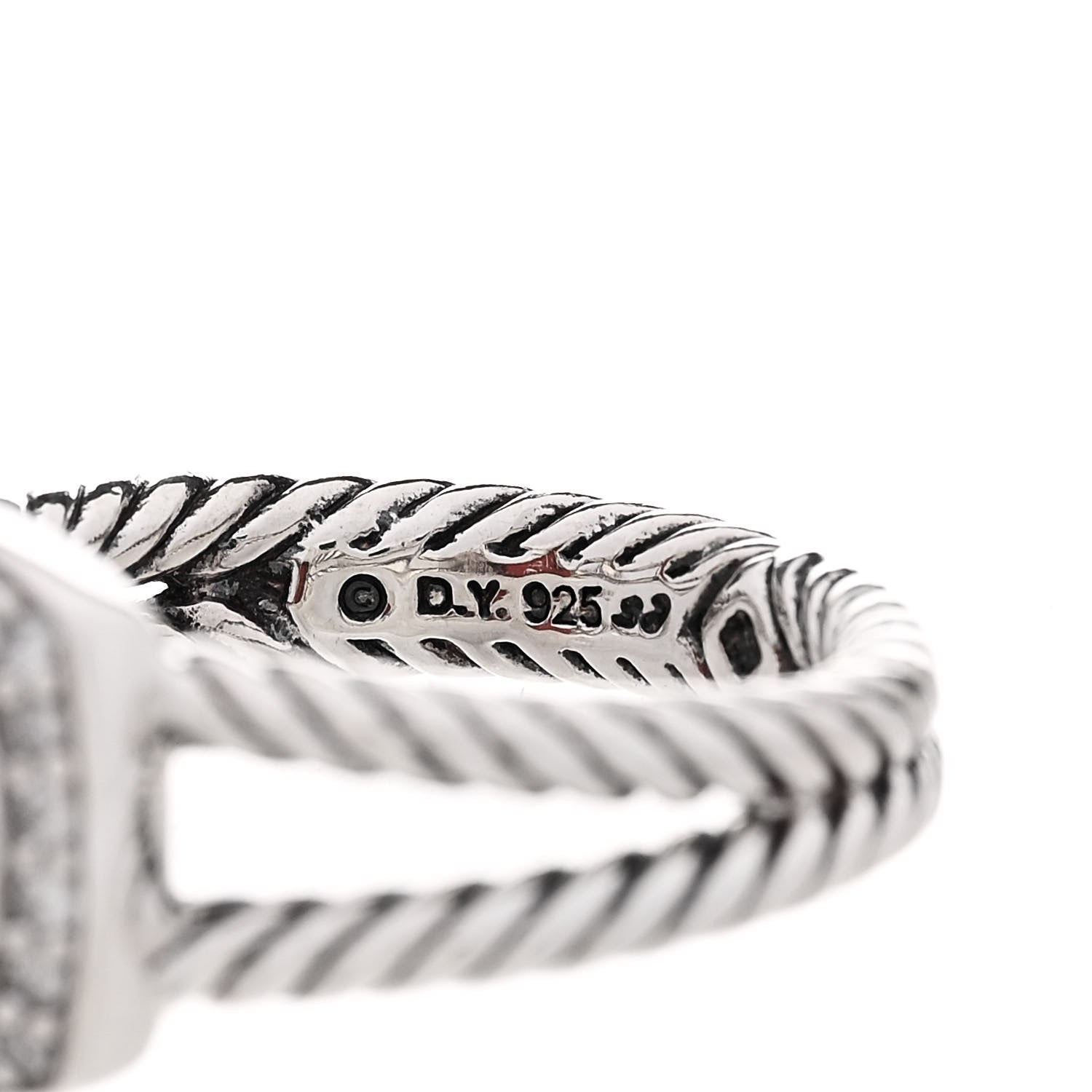 David Yurman Sterling Silver Diamond Carnelian 7mm Petite Albion Ring 52 6 5 of 5