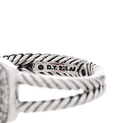 David Yurman Sterling Silver Diamond Carnelian 7mm Petite Albion Ring 52 6 5 of 5