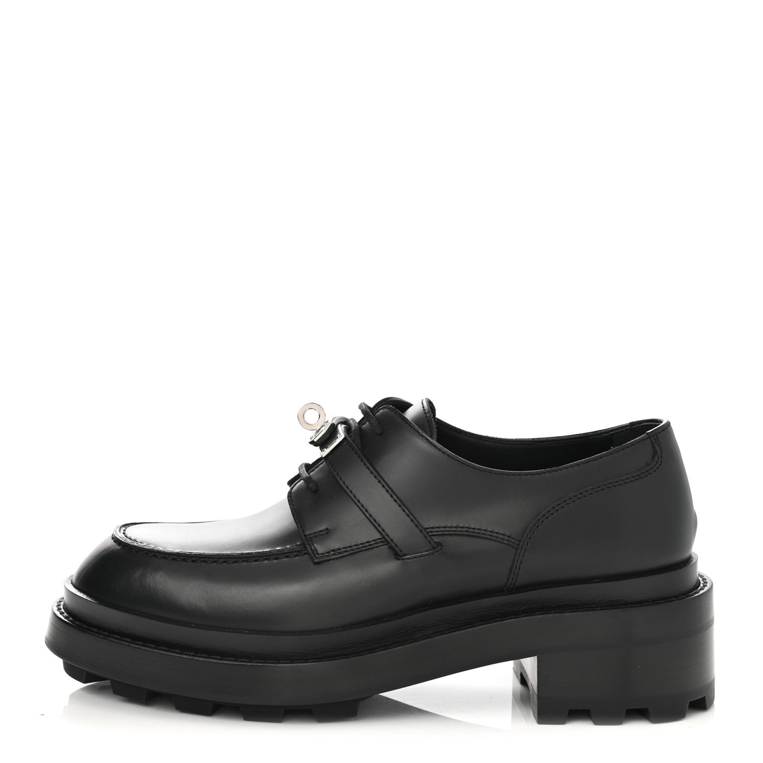 Hermes Glossed Calfskin First Oxford 37.5 Black 1 of 9