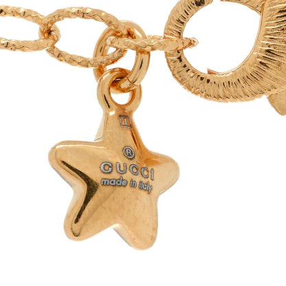 Gucci Crystal Star Script Necklace Gold 5 of 5