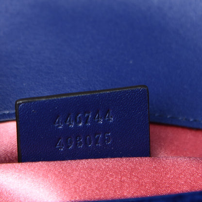 Gucci Velvet Matelasse Mini GG Marmont Shoulder Bag Cobalt Blue 6 of 11