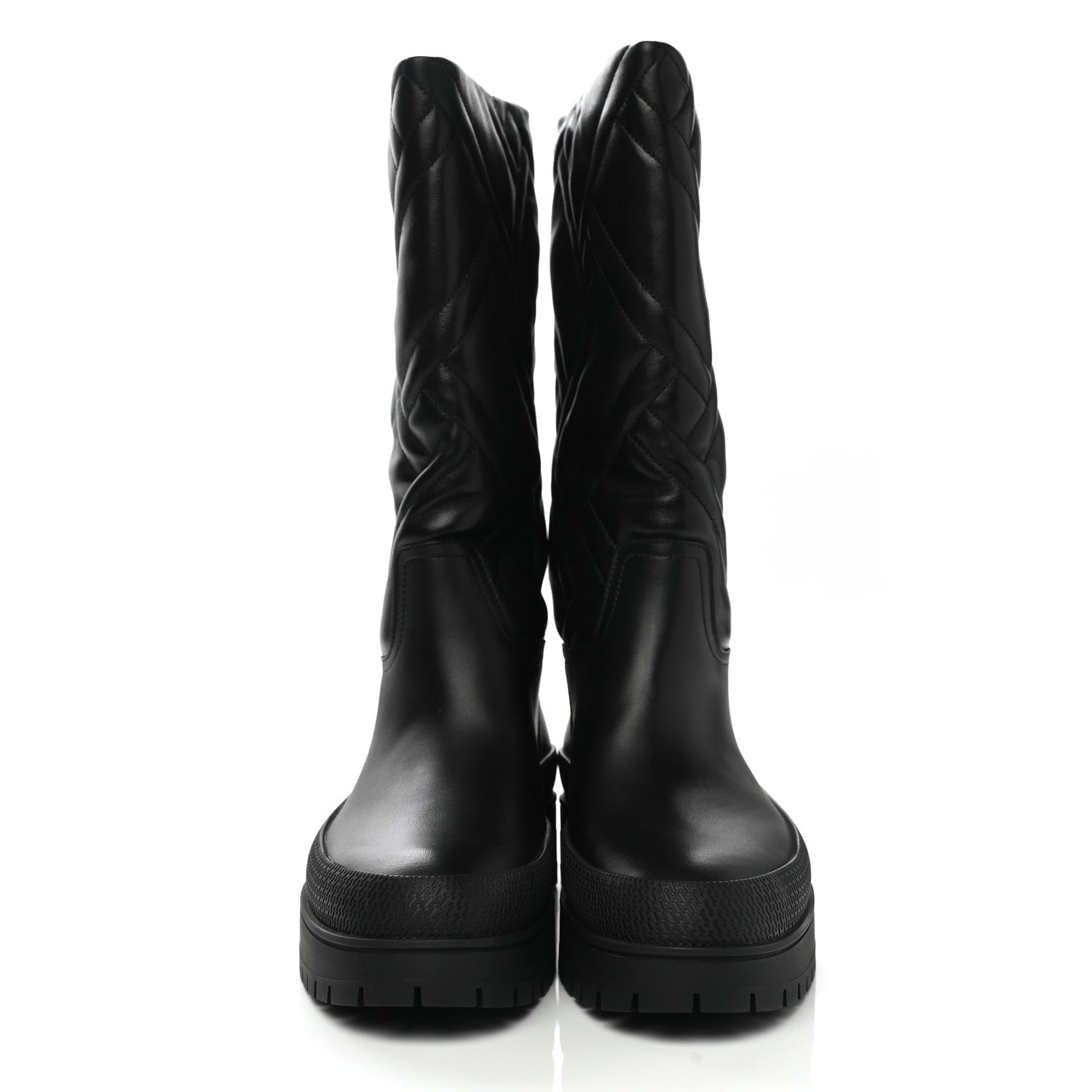 Hermes Suede Goatskin Quilted Fuji Boots 37 Black 2 of 9