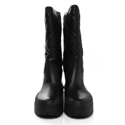 Hermes Suede Goatskin Quilted Fuji Boots 37 Black 2 of 9