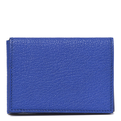 Hermes Chevre Mysore Guernesey Card Case Bleu Electrique 1 of 16
