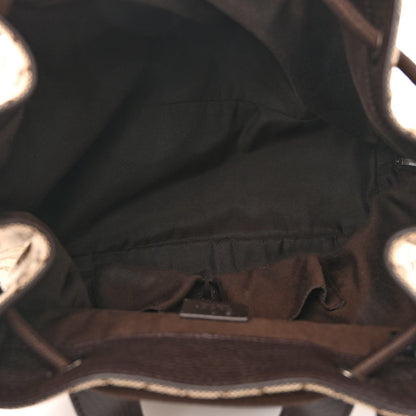 Gucci Monogram Dollar Calfskin O Drawstring Backpack Beige Ebony Testa di Moro Dark Chocolate 5 of 9
