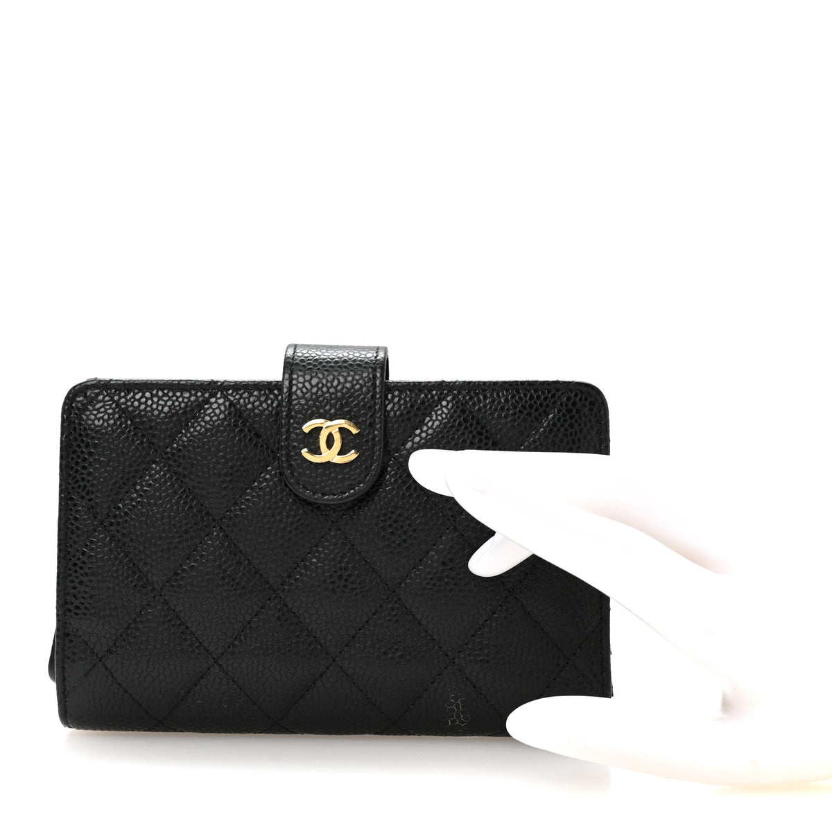 Chanel Caviar Quilted Zipped Pocket Wallet Black 2 of 8
