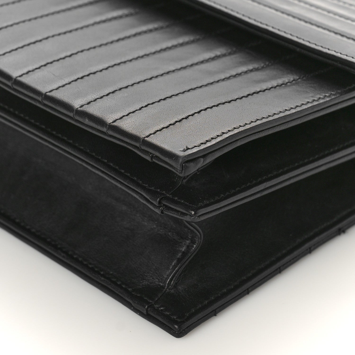 Saint Laurent Calfskin Matelasse Victoire Chain Wallet Black 9 of 10