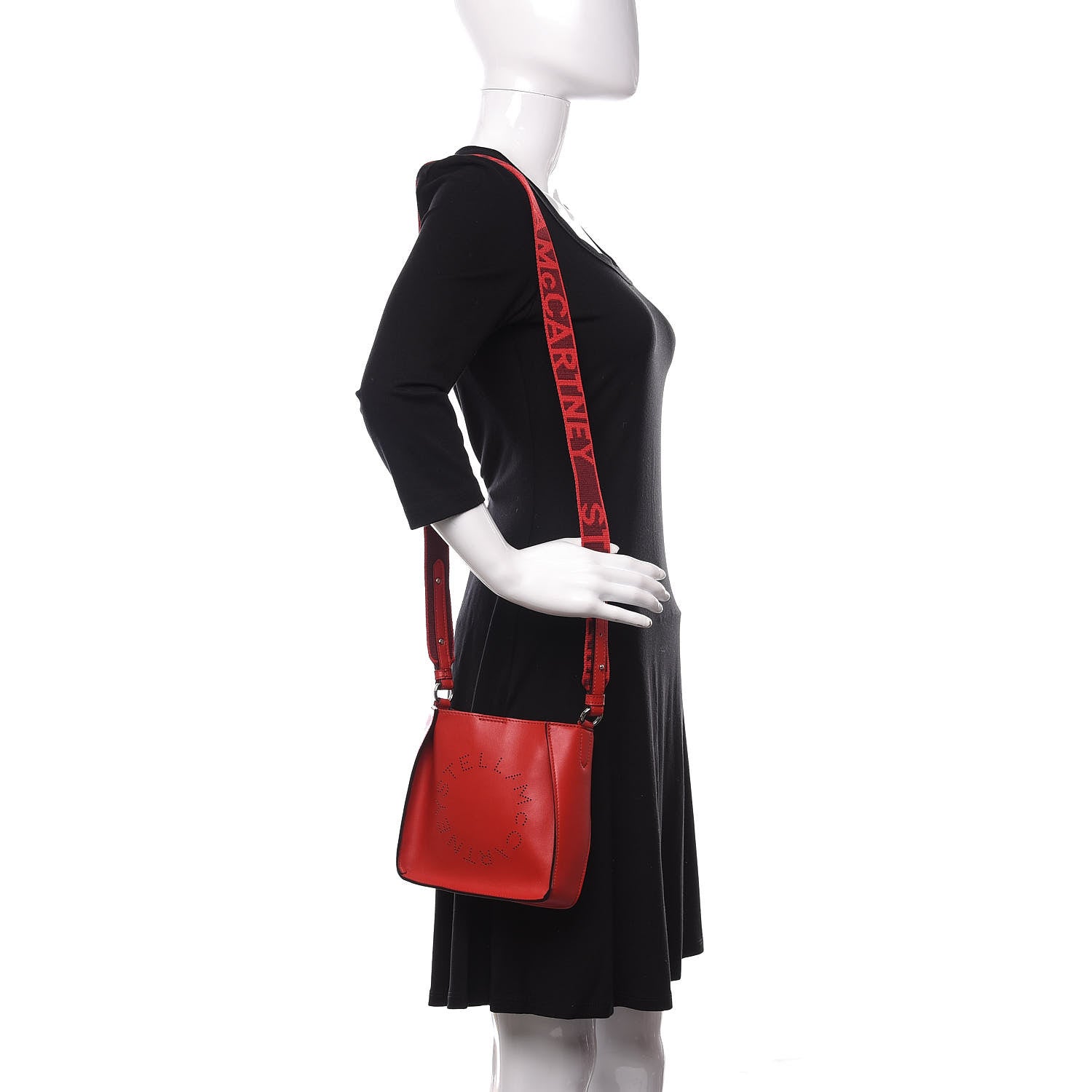 Stella McCartney Eco Alter Nappa Perforated Logo Tiny Crossbody Lover Red 2 of 9